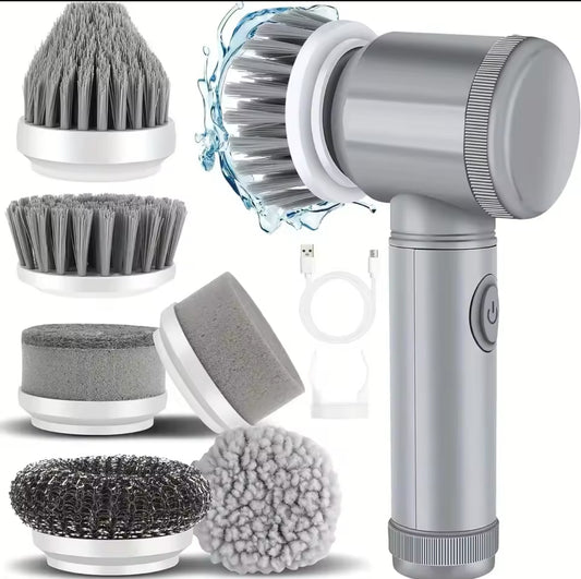 Cordless Electric Spin Scrubber – 6 Replaceable Brush Heads for Powerful, Effortless Cleaning