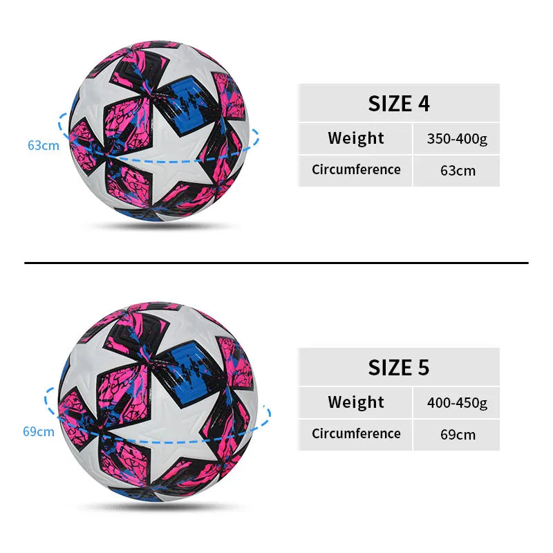 High-Quality PU Material Soccer Ball - Standard Size 5 & Size 4 for Professional Outdoor Matches and Training, Seamless Design