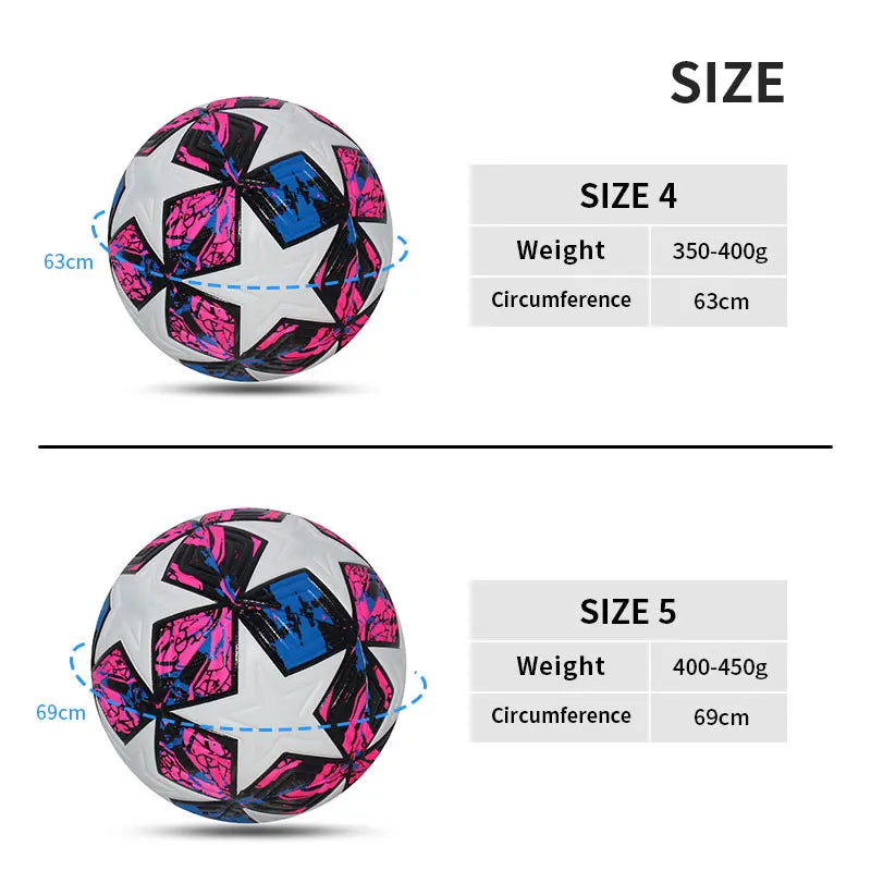 High-Quality PU Material Soccer Ball - Standard Size 5 & Size 4 for Professional Outdoor Matches and Training, Seamless Design